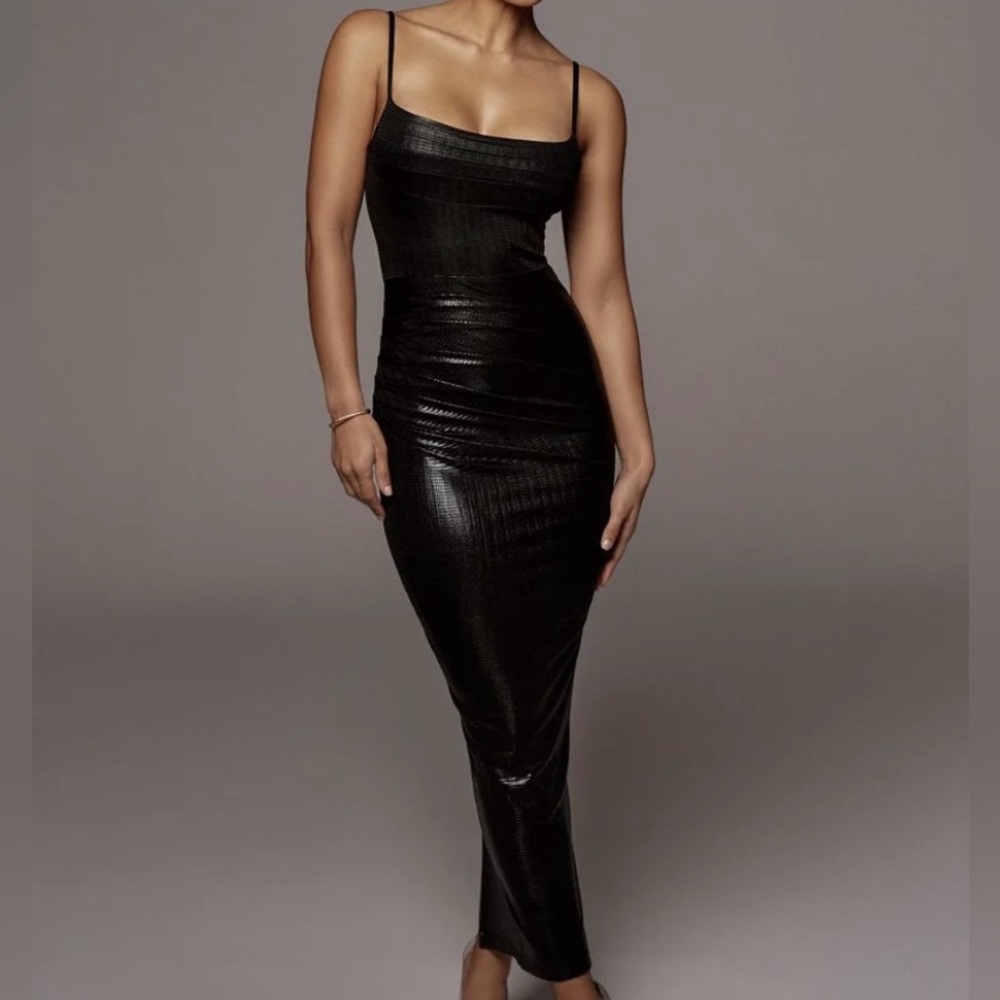 JLUXLABEL Rubi Cowl Dress- Black- SOLD